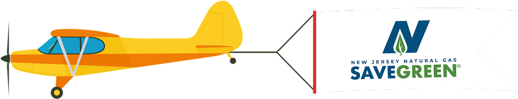 Save Green Banner with Plane